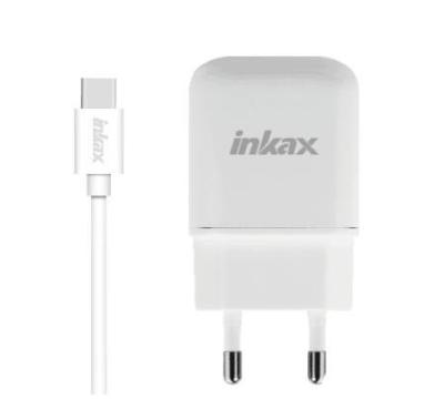 China Inkax CD-24 QC3.0 Quick Charger EU 1 Mobile Phone USB Plug Travel Portable Wall Mobil Fast Charger Adapter with Cable for Micro Type C for sale