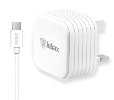 China Inkax 2.1A CD-17 Dual USB Charger UK Plug In Portable Mobile Phone Travel Wall Charger Adapter With Cable For IP Micro Type-C for sale