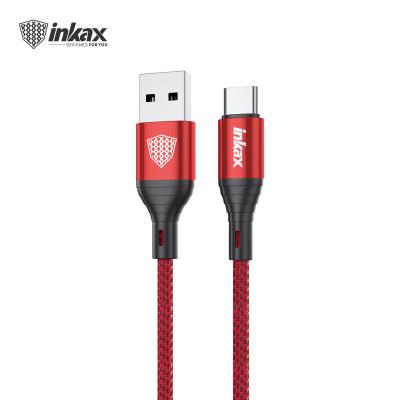 China Video Game Player 2020 New Hot Selling Inkax CK--104-TYPE C 1M Aluminum Alloy 2.1A Quick Charging Cable For Type-C Cotton Braid Jacket USB Cable for sale