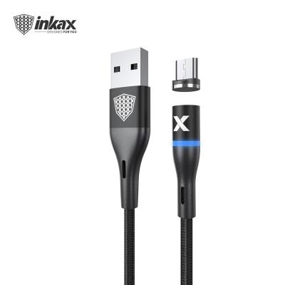 China MP3/MP4 player 2020 new hot sale inkax CK-97-MICRO USB cable 1M cable 2.4A metal connector braid strong magnetic charging jacket for sale