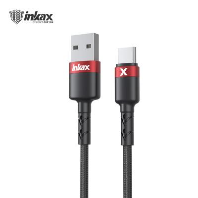 China 2020 Hot Sale Inkax CK-96-TYPE C 0.25M Aluminum Alloy 1.7A Fast Charging Video Game Player New Cable For Type-C Cotton Braid Jacket USB Cable for sale