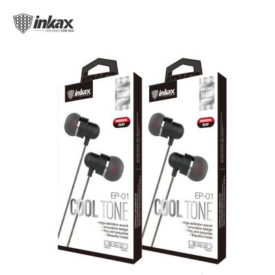 China inkax EP-03 3.5 Jack Earphone In-Ear Earphone Cable Aluminum Alloy Sports Headphones With Microphone For Mobile Phone / Game / 3.5mm Device for sale