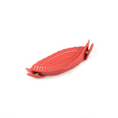 China Viable Removable Plastic Food Grade Silicone Colander Strainer For Kitchen for sale