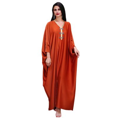 China Polyester OEM Custom Handwork Crystal Dubai Kaftan Muslim Moroccan Kaftan Luxury Embroidered Wedding Dress for sale