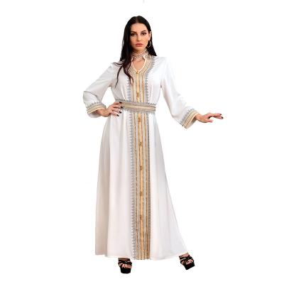 China Polyester Middle East women's new border summer abaya ladies party muslim robe evening dress long long for sale