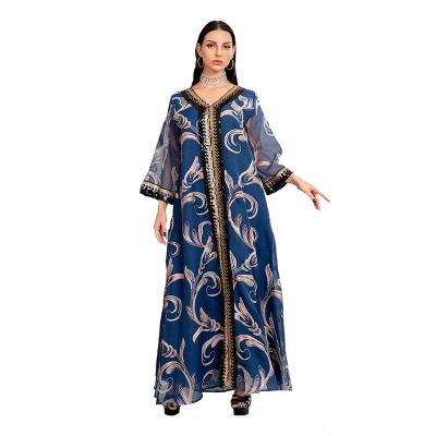 China Polyester amazon sequin embroidered dubai muslim women's robe abaya jalabiya middle east for sale