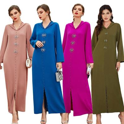 China Elegant elegant suitable for Muslim spring, summer and autumn solid color crewneck prayer dress women for sale