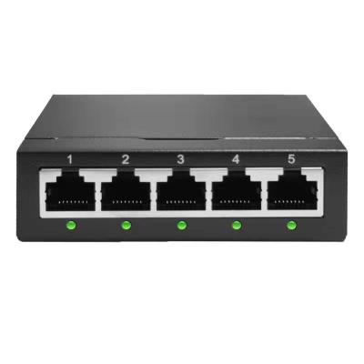 China LACP 5 Ports 10/100/1000mbps Switch Metal Mini Design Network Case Switches Desktop 5 Port Gigabit Network Switch for sale