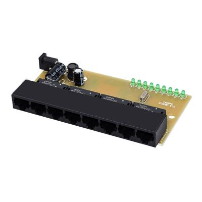 China Factory 8 Left PCBA Switch PCBA 10/100Mbps Ethernet Switch Panel Network Lan Switch PCBA unmanaged Module HT-S1008DR for sale