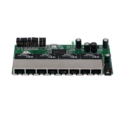 China Paking 8 Ethernet Factory Bubble Bag Left PCB Switch Panel VLAN 10/100Mbps Unmanaged Network PCBA HT-S1008DV Module for sale