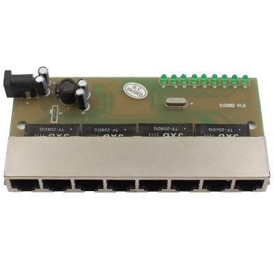 China Manufucturer 8 Port 10/100Mbps Ethernet Switch PCBA Module OEM Network Switch IC Card Switch PCB Unmanaged HT-S1008DR for sale