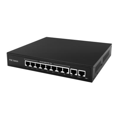 China POE Poe switch gigabit din rail network switch 8 port poe switch with 2 SFP port uplink 1*10/100/1000M for sale