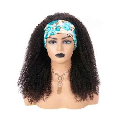 China Other Color 100% Natural Human Hair Hot Selling Kinky Curly Headbands Wig For Women for sale