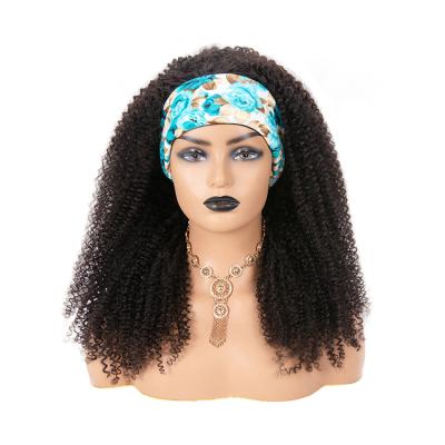 China Machine Made Curly Full Hair Wig Curly Curly Headband Hair Wigs Natural Color Curly Wig With Headband for sale