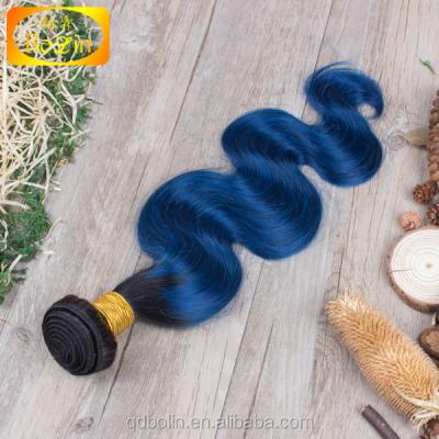 China Hot Sale Cheap Price 7a Colored Body Wave Hair 3 Bundles Blue Brazilian Hair Weave for sale