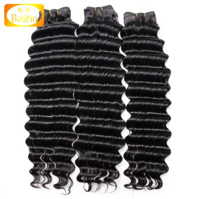 China Free Shipping Deep Wave Human Hair Bundles Fast Delivery Peruvian Natural Black Deep Wave Double Wefts for sale