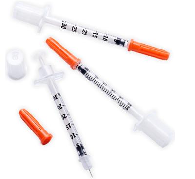 China Low Dead Space To Avoid Insulin Syringe 1ml Wastage Integrated 100IU Needle for sale