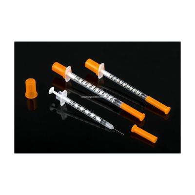 China No Dead Space Body To Avoid Insulin Syringe Insulin Waste For Disposable 100iu 40iu With Needle 27G-33G CE Certified for sale