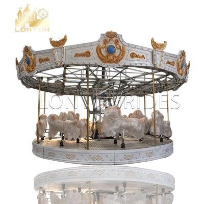 China Merry Playground Trailer Fairground 12/16/24/36 Seats Vanish Round Carousel For Sale for sale