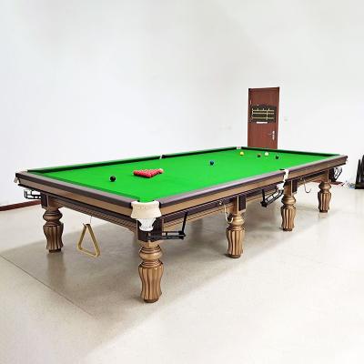 China 10A-103D 12ft Cowhide Bar Billiard Table Mechanically Molded Commercial Billiard Tables for sale