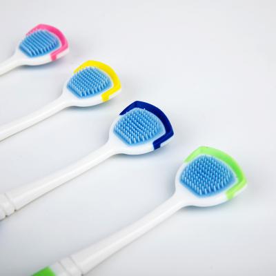 China Tongue Type Soft Bristle Rubber Broom Brush Durable Plastic Cleaner for sale