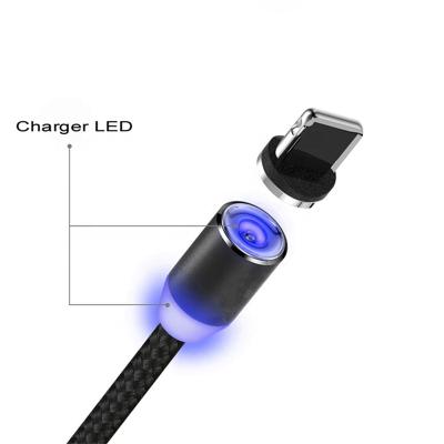 China High Quality Long Life 3 in 1 Type-C Magnetic Micro USB Fast Charging Data USB LED Cable for sale