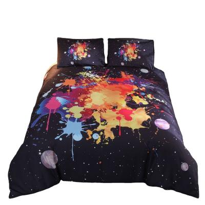 China Disposable Digital 100% Polyester Customized Design 3D Bedding Set Graffiti Duvet Cover Set Hot Selling Bed Sheet Set for sale