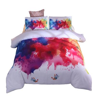 China 3D Digital Bedding Set 100% Cotton/Polyester Graffiti Duvet Covers Nondisposable Set Hot Selling Bed Sheet Set for sale