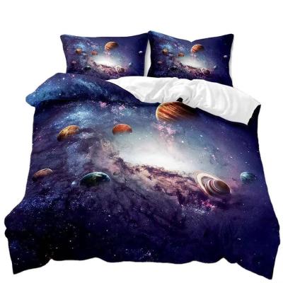 China Nondisposable 3D Digital Printed Starry Sky Sheet Set For Customized Fabric And Size Bedding Set Wholesale for sale