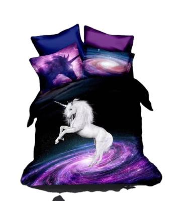 China Nondisposable 3D Digital Printed Hot Unicorn Series Customized Polyester Realistic Blanket Wholesale Bedding Set/Cotton Fabric Comforter for sale