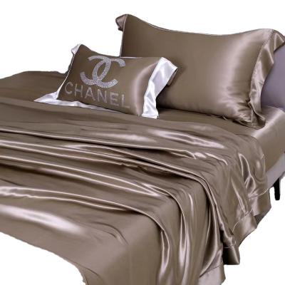 China Nondisposable Nature Bamboo Bed Sheet Set Customized Solid Colors Bedding Sets for sale