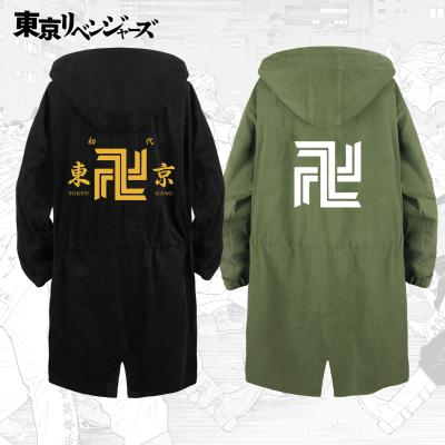 China unisex clothing Anti-wrinkle and winter Tokyo Avengers Anime printing autumn anorak long hooded loose jacket for sale