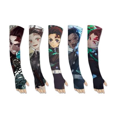 China Outdoor Breathable Sleeve Summer Anime Ice Sleeve Sunscreen Ghost Killer Arm Guard Ghost Riding Gloves Ice Basketball Silk Set for sale