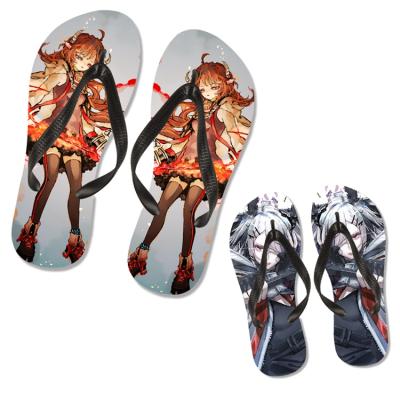 China Summer flip flops game fashion trend anime printable men's unisex slippers wholesale beach sandals for sale