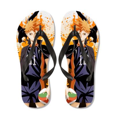 China Fashion Trend Haikyuu Summer Flip Flops Supplier Wholesale Sublimation Printable Men Empty Flip Flop Sandals for sale