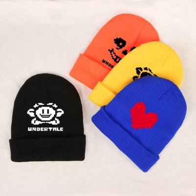 China Wholesale JOINT Undertale Men's Beanie Hat Printed Wool Beanie Knitted Hat for sale