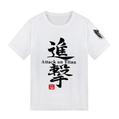 China Wholesale Custom Factory Wholesale Anti-Shrink Sleeve Shorts Summer T-shirt Anime Transfer T-shirt Thermal Attack On Titan Shirt for sale