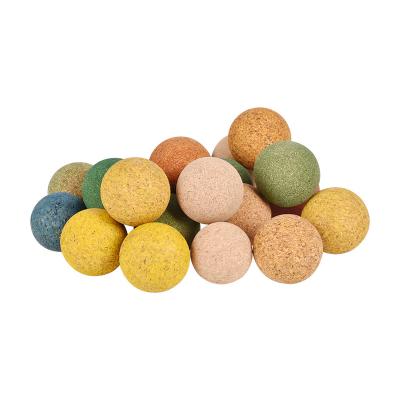 China Round Colorful Portuguese Cork Massage Ball Tension Relief Natural Sustainable Cork Muscle Stretching Exercises Tool for sale