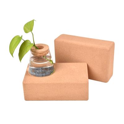 China High Quality Eco-friendly High Density For Pilates Meditation Exercise Workout Cork Fabric Customized Yoga Brick Yoga Block for sale