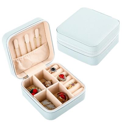 China Folding jewelry storage box home travel earrings necklace ring jewelry storage jewelry box simple and convenient stain for sale