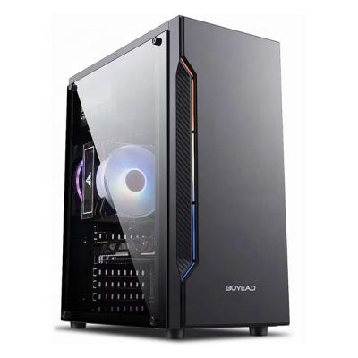 China With Fan Tempered Glass High Quality Computer Case With RGB Led Band ATX/ITX-ATX/M Audio Micro USB1.0*2+HD USB, USB3.0*1 354*185*413mm for sale