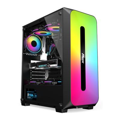 China With Fan Special Offer 0.5mm SPCC Black Coating ATX/M-ATX/ITX Computer Case With RGB Fan Chassis Size 330*200*445mm for sale