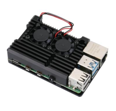 China Raspberry pi new pi 4B/3B colors custom heatsink raspberry plus high strength aluminum alloy shell box plus dual fan heatsink shell for sale