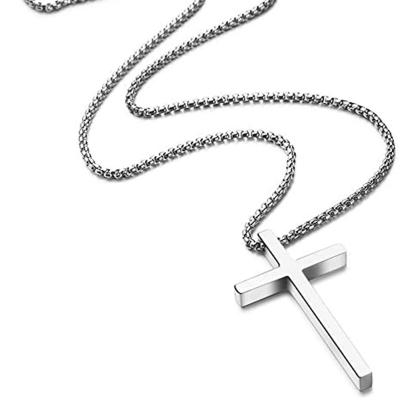 China 2021 Mens Womens 18K Stainless Steel Cool Trendy Gold Plated Religious Cross Pendant Necklace for sale