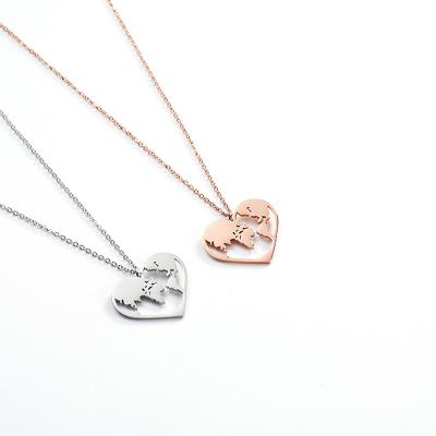 China Trendy Hot Selling Small Love Heart Charm Stainless Steel Fashion Pendant Necklaces For Women for sale