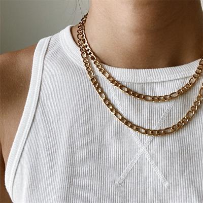 China FASHIONABLE Figaro Necklace 14K Clavicle Chain Titanium Steel Gold Chain Jewelry for sale