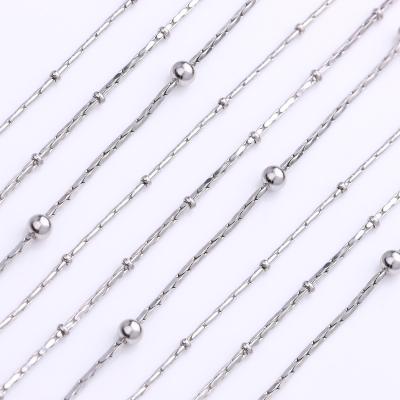 China Wholesale Europe and America Custom Long Square Round Link Chain Beads Necklace Jewelry Necklace for Couples for sale