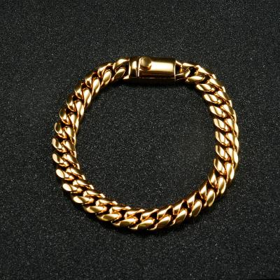 China Hand Catenary Cuban Link Chain Mens Womens Stainless Steel Men's Bracelets Bracelet Gold for sale