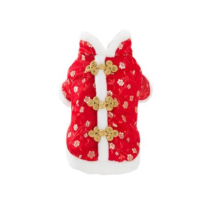 China New Cat Tang Clothes Autumn And Winter Viable With Velvet Gold Yarn Loop Dog Cotton Padded Pet Clothes for sale