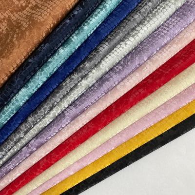 China Waterproof Stretch Knitted Synthetic PU Leather Fabrics For Garment for sale